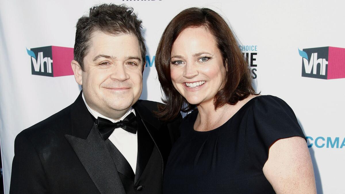 Patton Oswalt and Michelle McNamara appear at the Critics' Choice Awards in 2012.