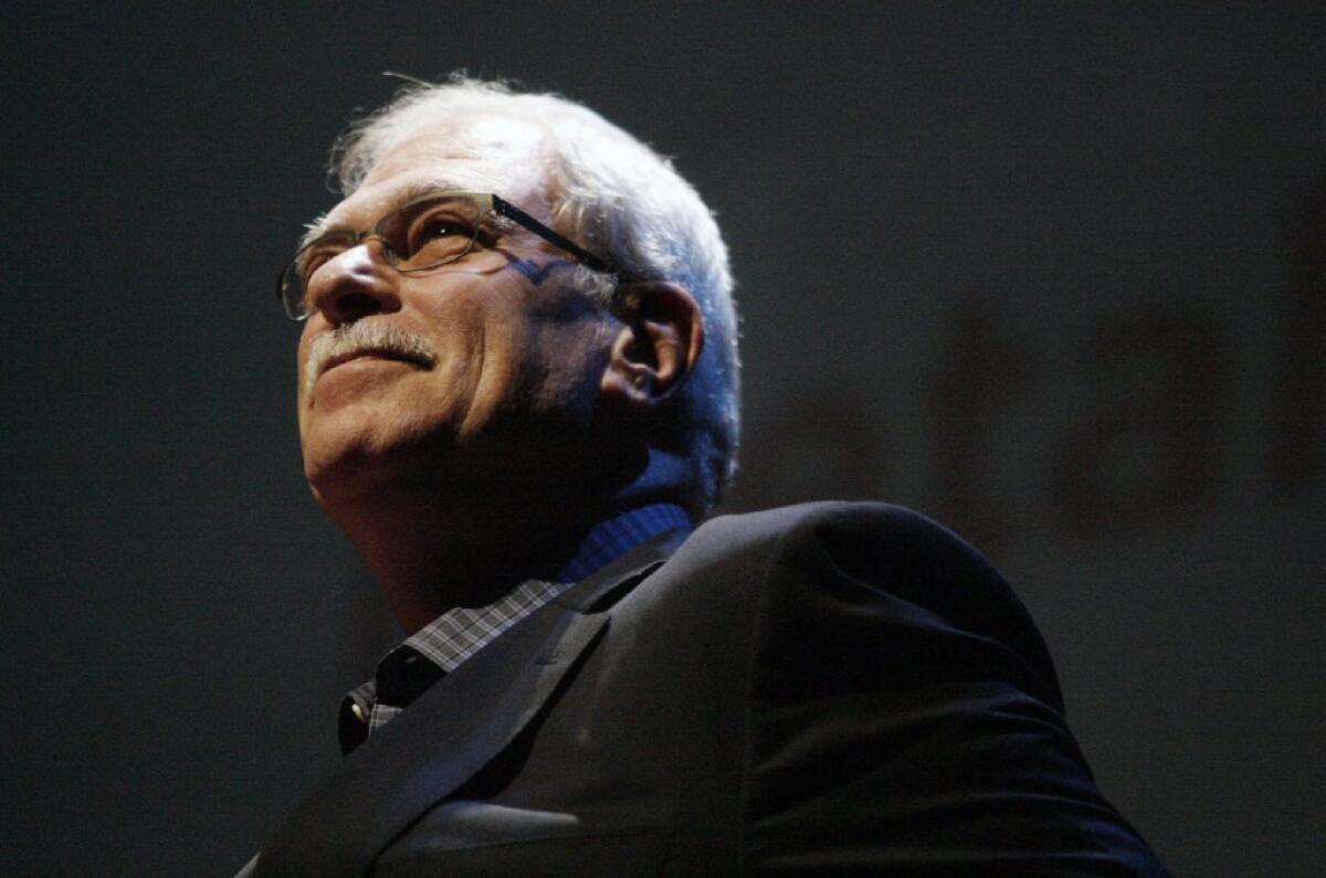 Phil Jackson, legendary NBA Hall of Fame coach of the Los Angeles Lakers and Chicago Bulls, stopped by the Alex Theatre for a question-and-answer and book-signing event.