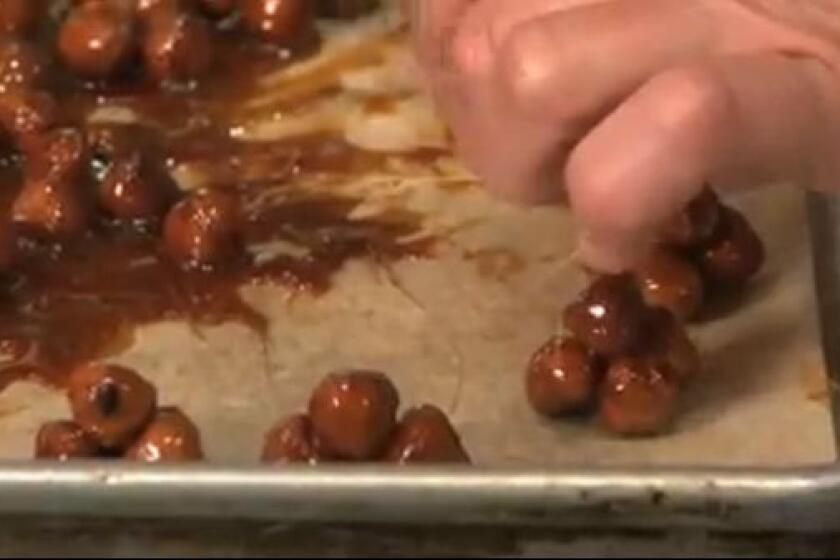 Candied hazelnuts.