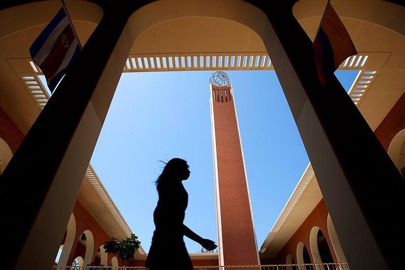 USC removed the name of president Rufus Von KleinSmid from the its tallest building. Genaro Molina / Los Angeles Times