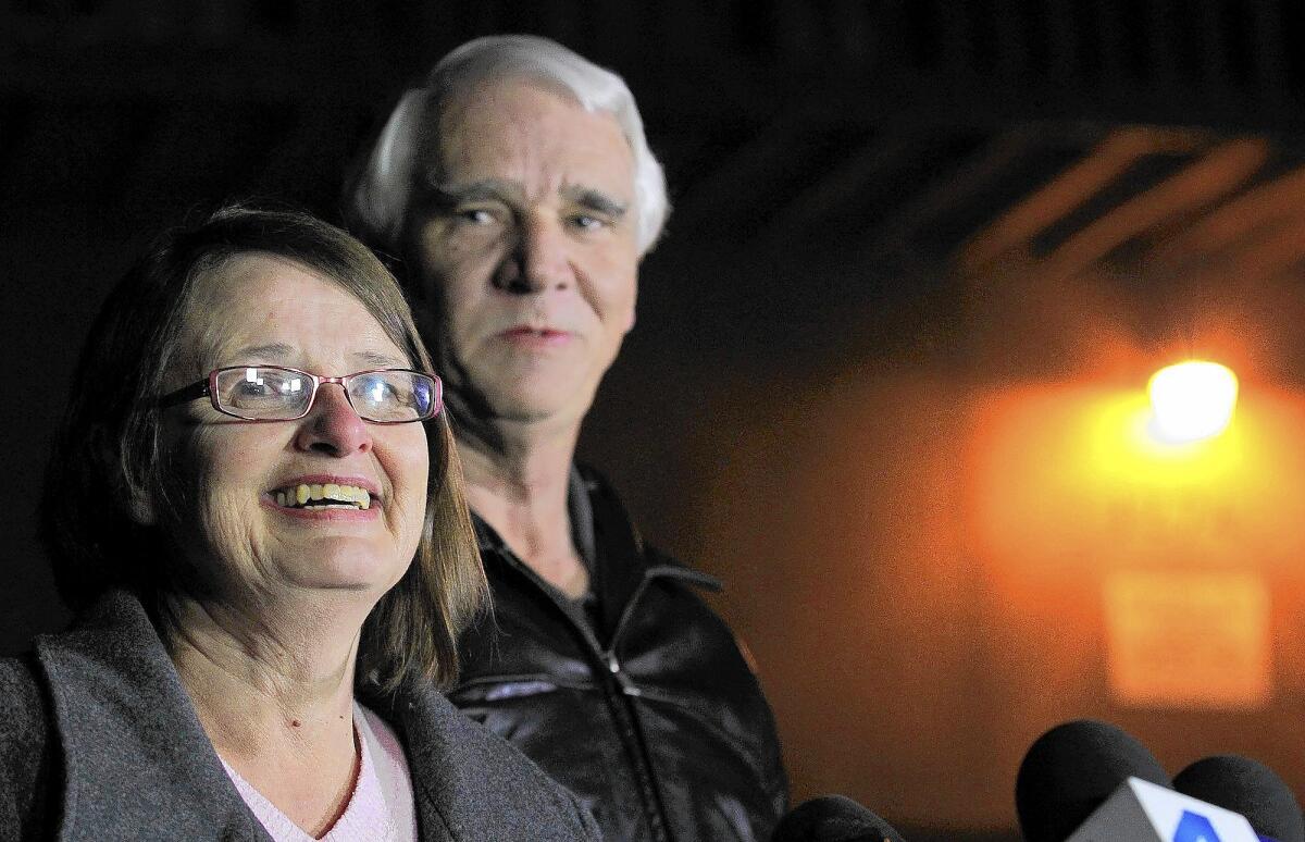 Jim Reynolds, 66, right, and his wife, Karen Reynolds, 57, who escaped after being tied up by Christopher Dorner, received four-fifths of the reward.