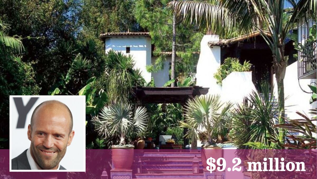 Actor Jason Statham and model/actress Rosie Huntington-Whiteley listed the home in Hollywood Hills for sale at $8.999 million.