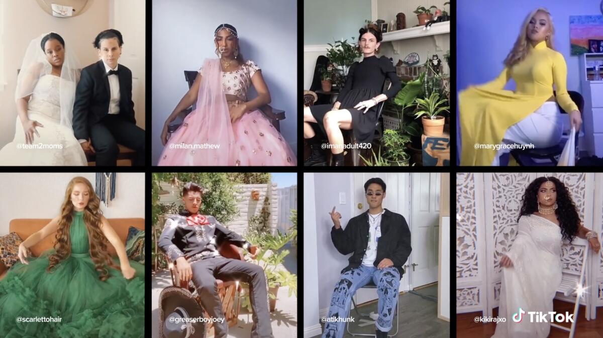 A screenshot from an ad campaign featuring TikTok creators.