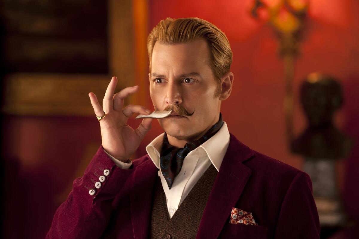 Johnny Depp in "Mortdecai," which disappointed in its opening weekend, barely cracking the top 10 at the box office.
