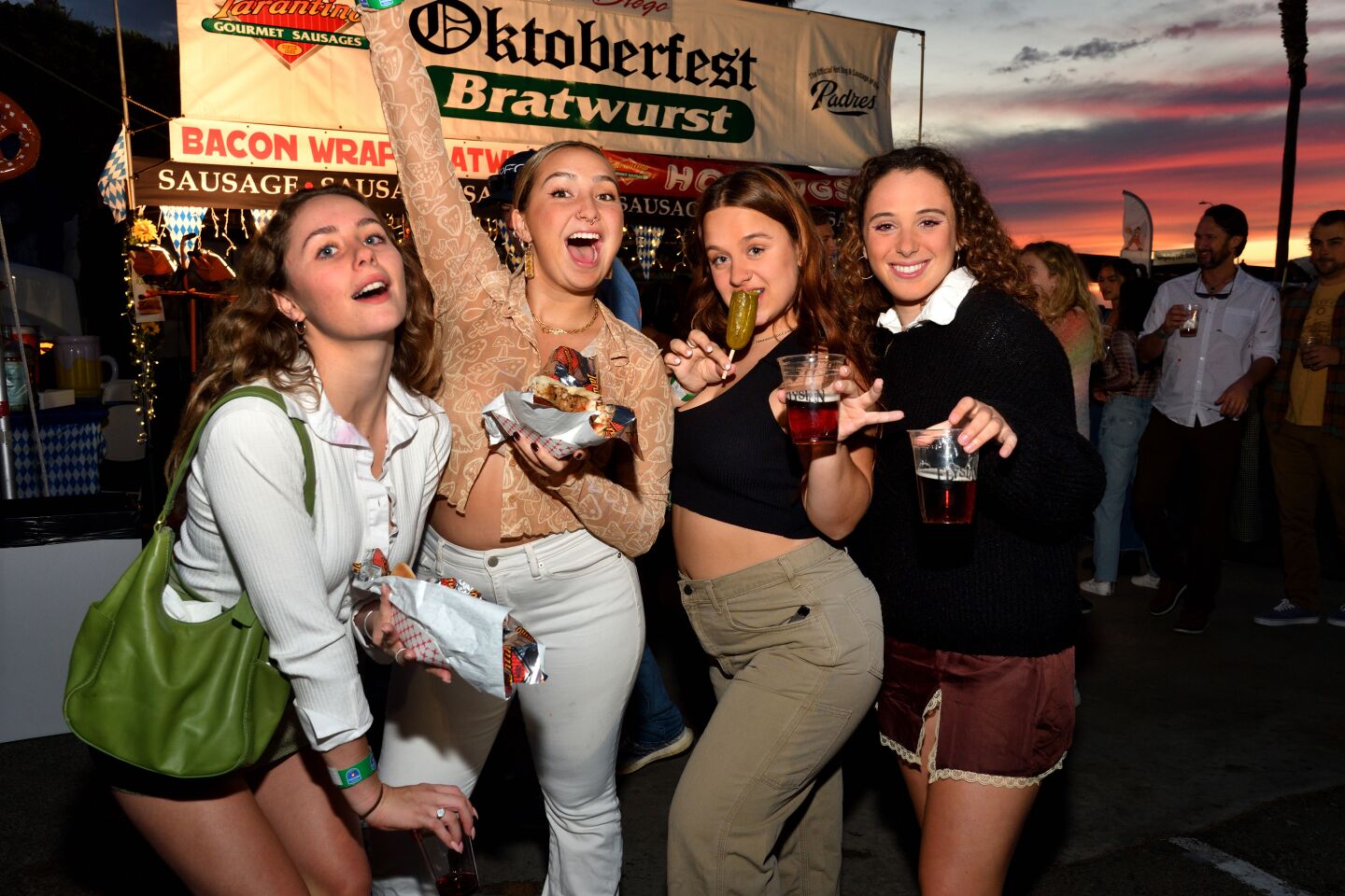Grace Murphy, Gianna Marietti, Kylie Anderson and Maayan Weitzman seem happy with their Oktoberfest fare.