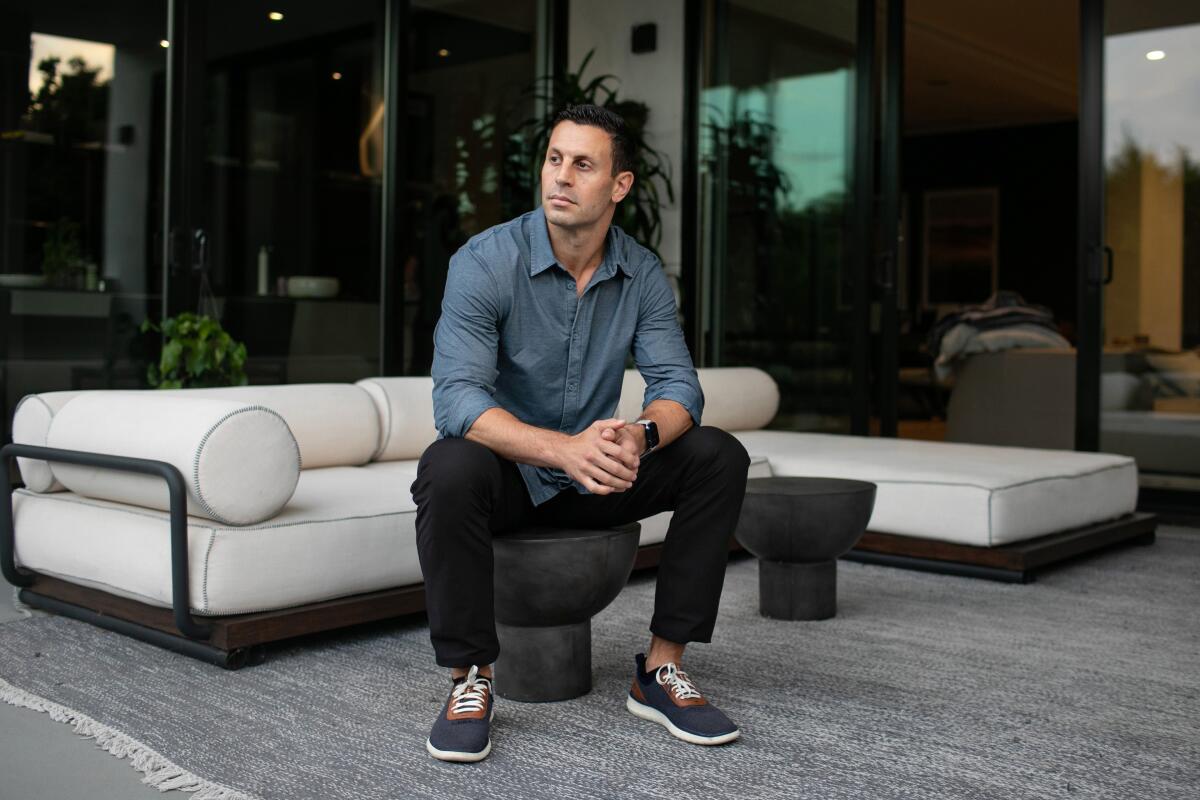 Garrett Adelstein at his home in Manhattan Beach, CA. 