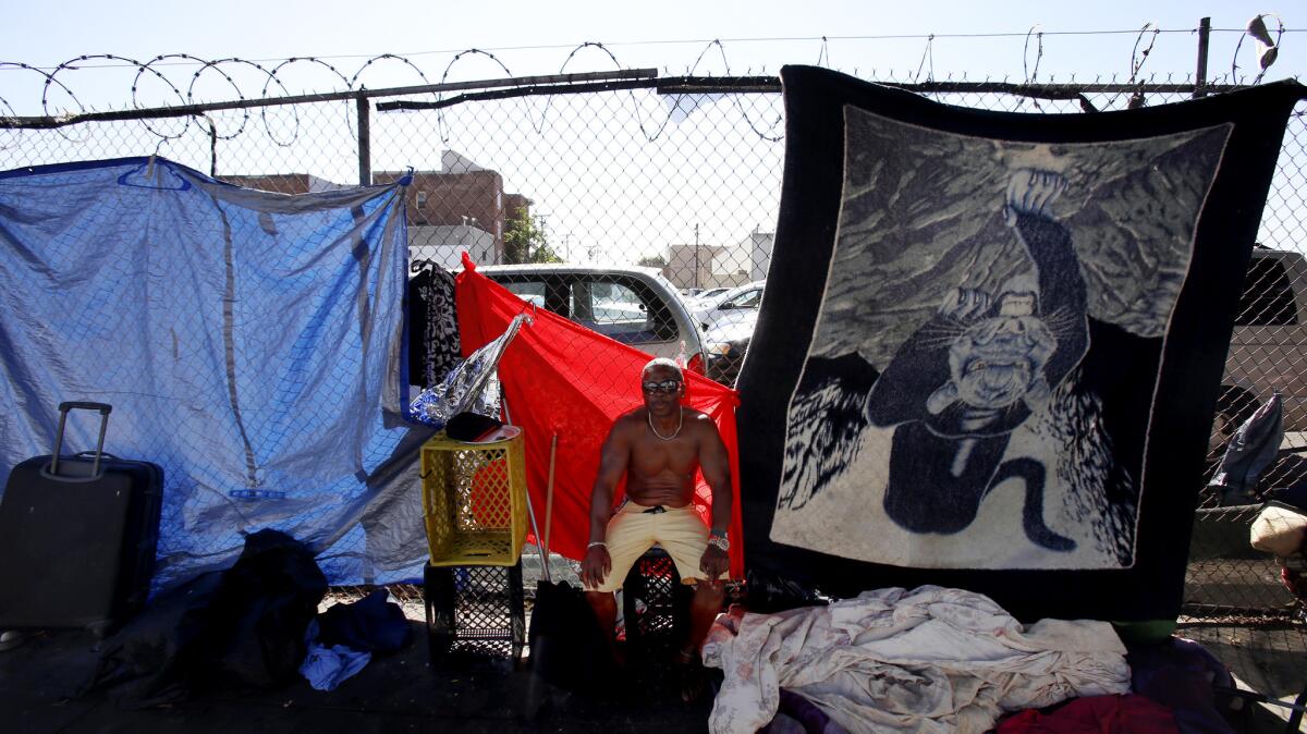 Michael Scott says he has been living on the streets of skid row for two months.