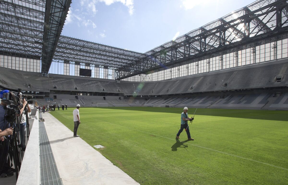 Arena da Baixada in Curitiba, which was visited by FIFA secretary general Jerome Valcke on Tuesday, is one of 12 stadiums that are scheduled to host World Cup games starting in June.