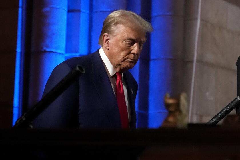 Republican presidential nominee former President Donald Trump arrives to speak at a campaign event at the Economic Club of New York, Thursday, Sept. 5, 2024, in New York. (AP Photo/Alex Brandon)