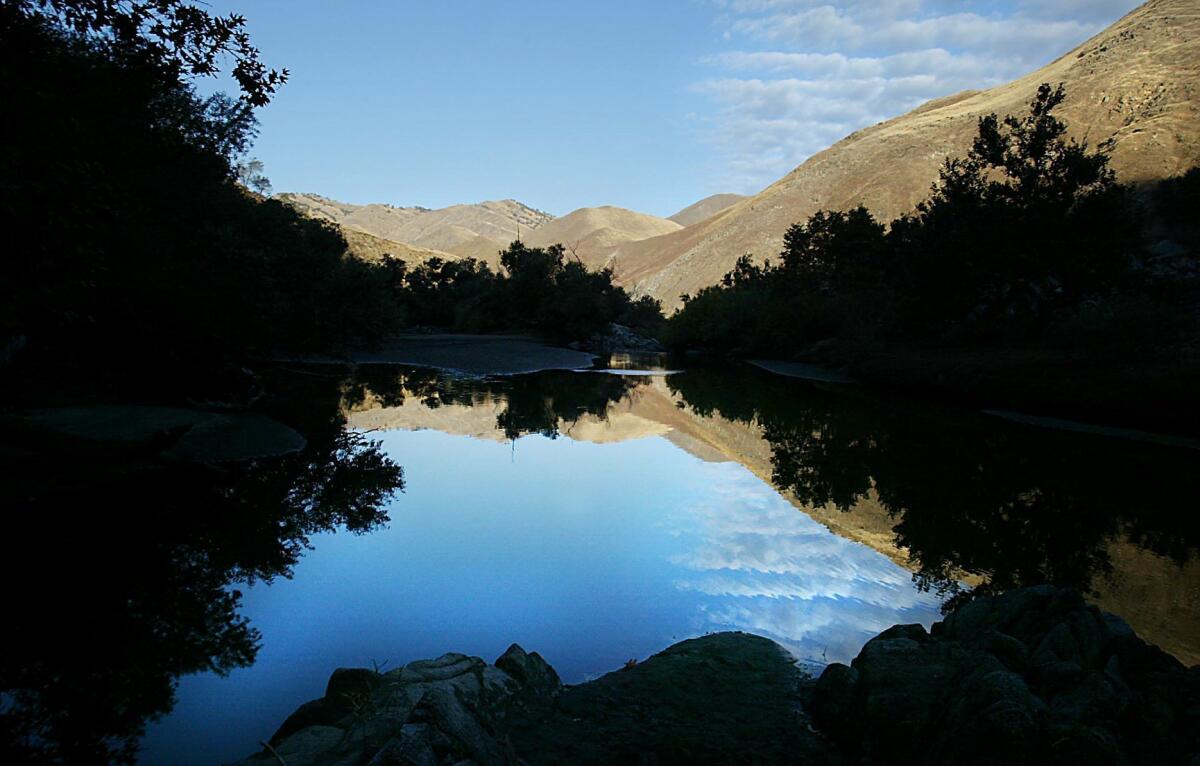 The Kern River along Highway 178 east of Bakersfield. Water rights to the Kern's flows are more than six times the average annual runoff.