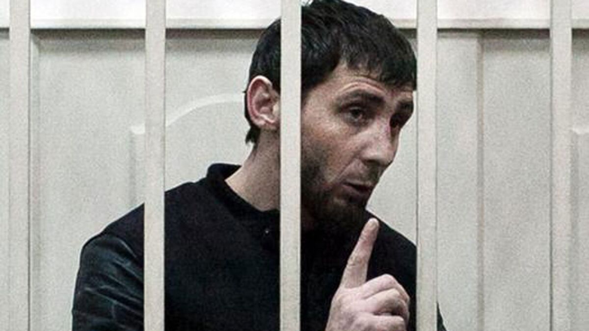 Zaur Dadayev, charged with the murder of Russian opposition leader Boris Nemtsov, at a courtroom lockup in Moscow on Sunday. He claims he was tortured into confessing.