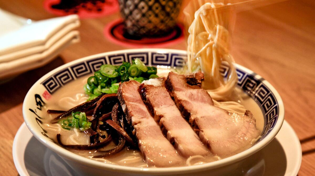 A bowl of ramen from Tsujita Ramen, one of the more than 100 vendors participating in the upcoming L.A. Food Fest on July 8, 9 and 10.