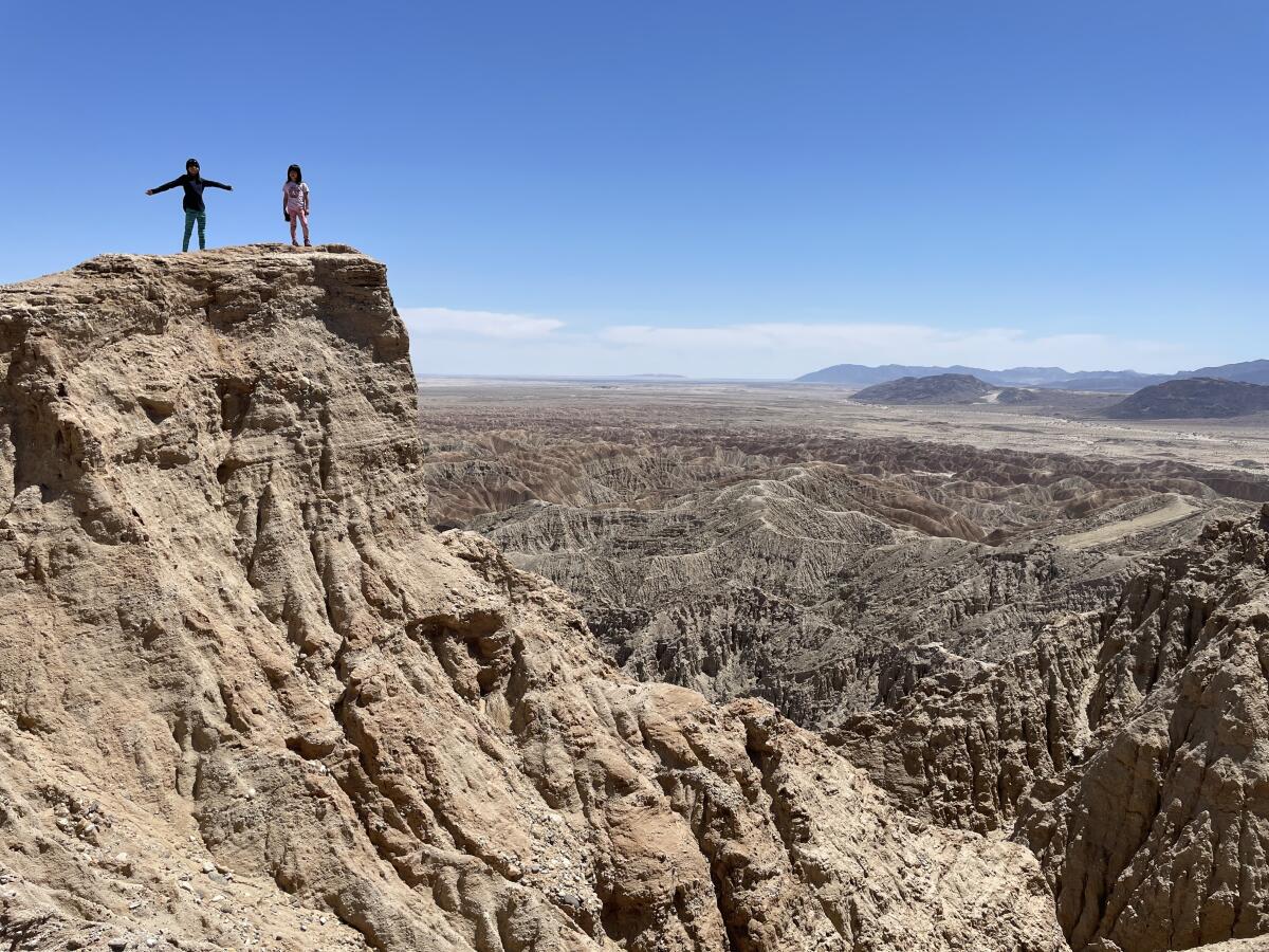 Danny Becerra's daughters in Borrego Springs, Calif.