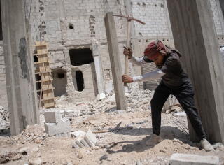 one of the excavation and construction workers