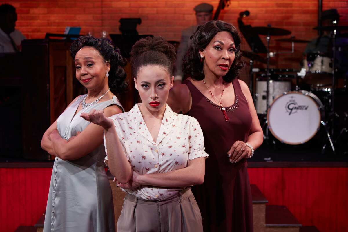 Karole Foreman, left, Ciarra Stroud and Anise Ritchie in North Coast Repertory Theatre's "Blues in the Night."