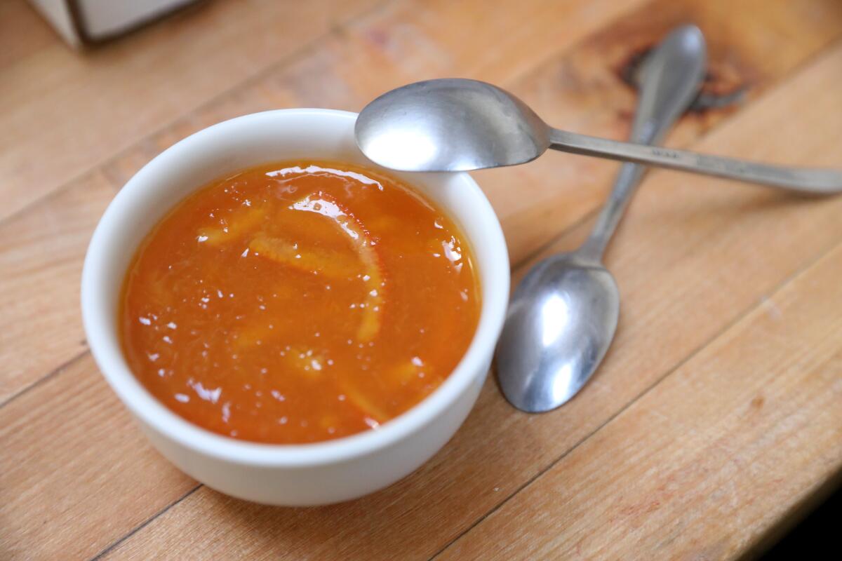 Clementine marmalade prepared by June Taylor.