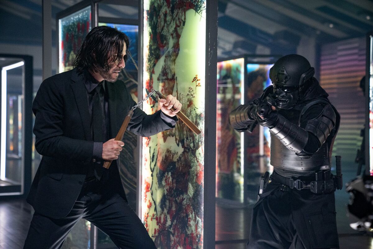 Keanu Reeves in the movie "John Wick: Chapter 4."