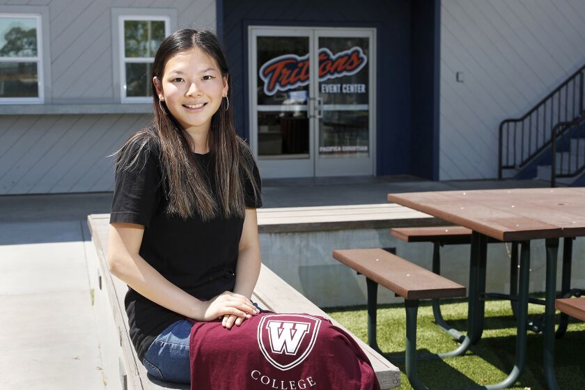 Pacifica Christian High senior Rebecca Li, 18, is a valedictorian and headed to Westmont College in Santa Barbara in the fall.