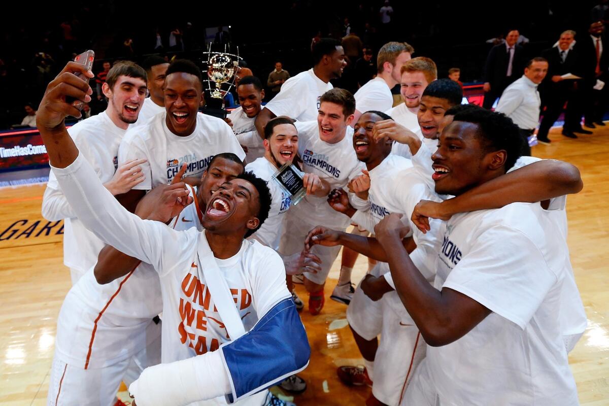 The Texas Longhorns take a selfie after defeating the California Golden Bears. The Longhorn Network is one of the channels affect by the Disney-DirecTV deal.