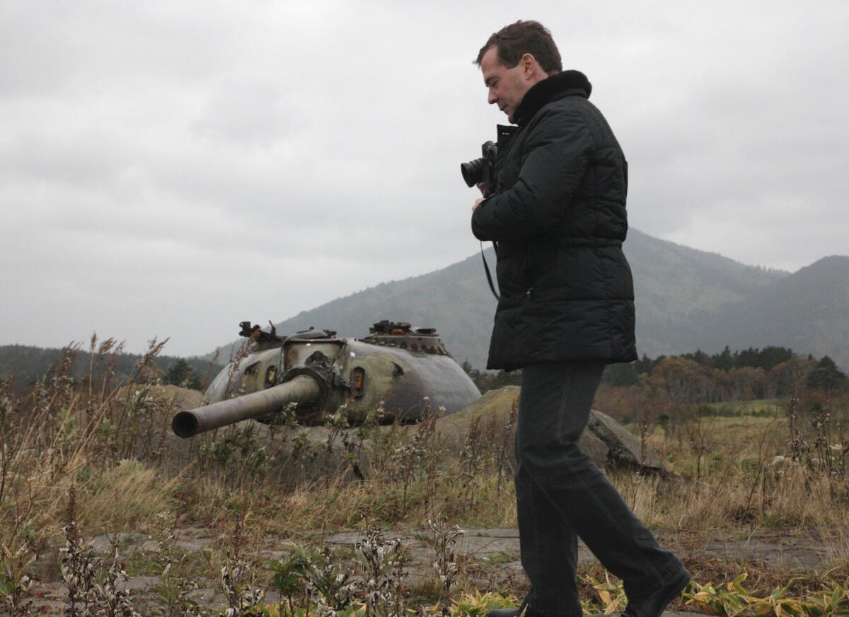 Then-Russian President Dmitry Medvedev's 2010 visit to islands seized from Japan at the end of World War II enflamed a dispute over the islands that Japan considers part of its Northern Territories and Russia says are part of its Kuril Islands chain.