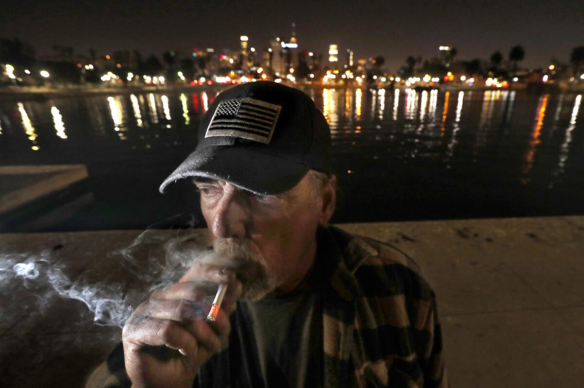 Jeff Brooks, 63, lives on the shores of MacArthur Park Lake.