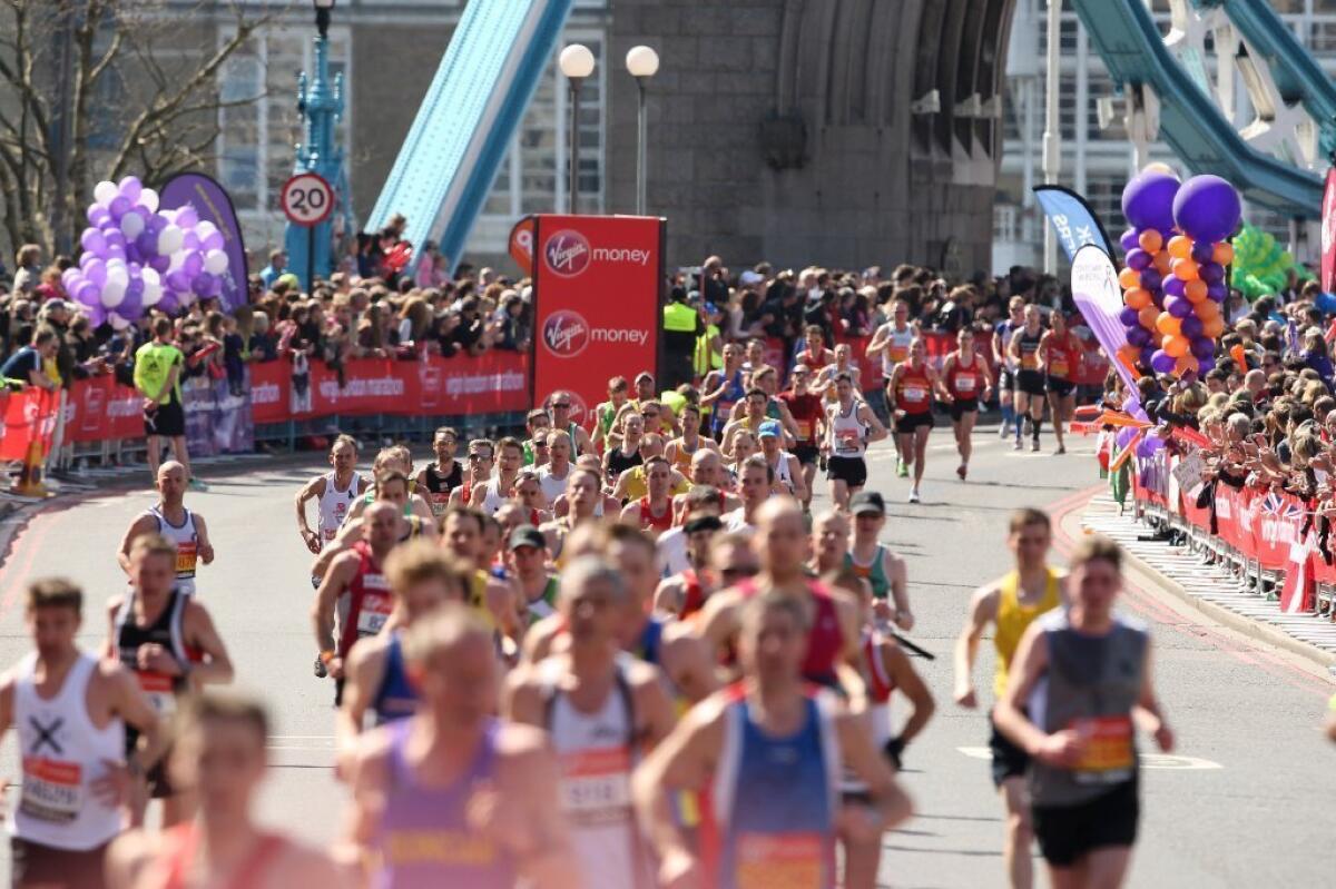 Runners compete in the 2013 London Marathon.