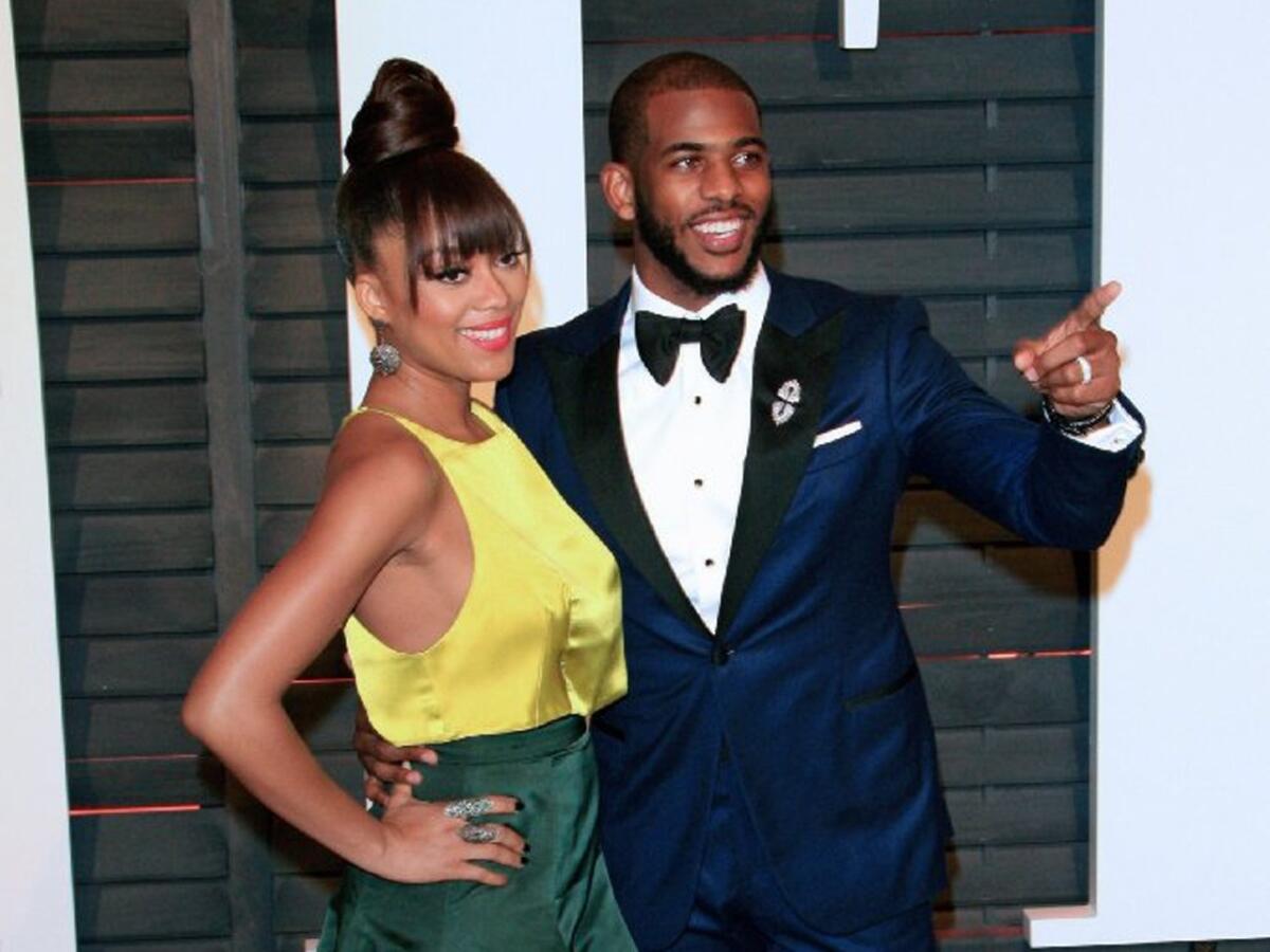 Chris Paul and his wife, Jada, arrive for the Vanity Fair Oscar After-Party on Feb. 22.