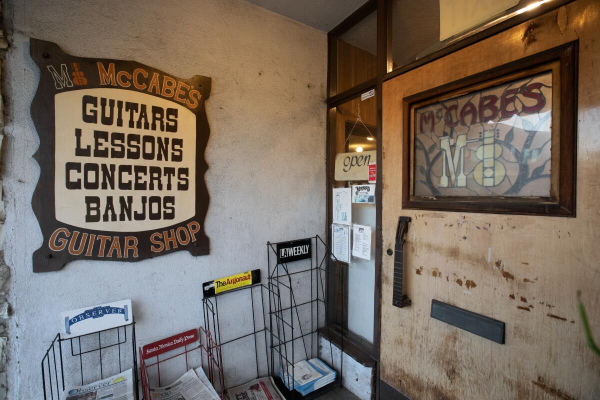 The entrance to McCabe’s Guitar Shop