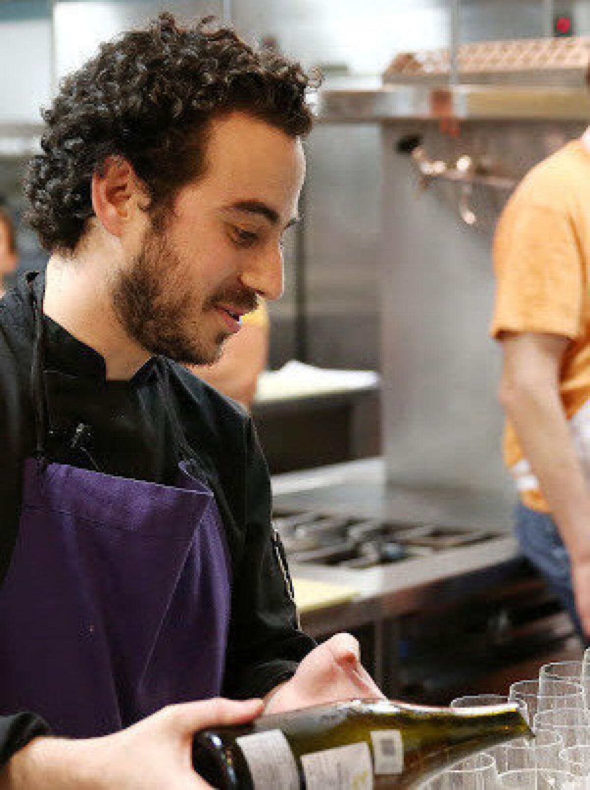 Daniel Rose, chef of Spring restaurant in Paris, at a cooking class in New York over the weekend.
