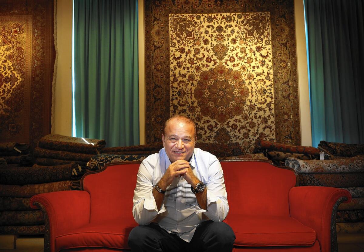 Alex Helmi is the owner of the rug shop Damoka in Westwood. A 2010 embargo on Iranian-made rugs has meant tough times for sellers such as Helmi, who found his carpets caught up in a clash of diplomats, geopolitics and nuclear brinkmanship.