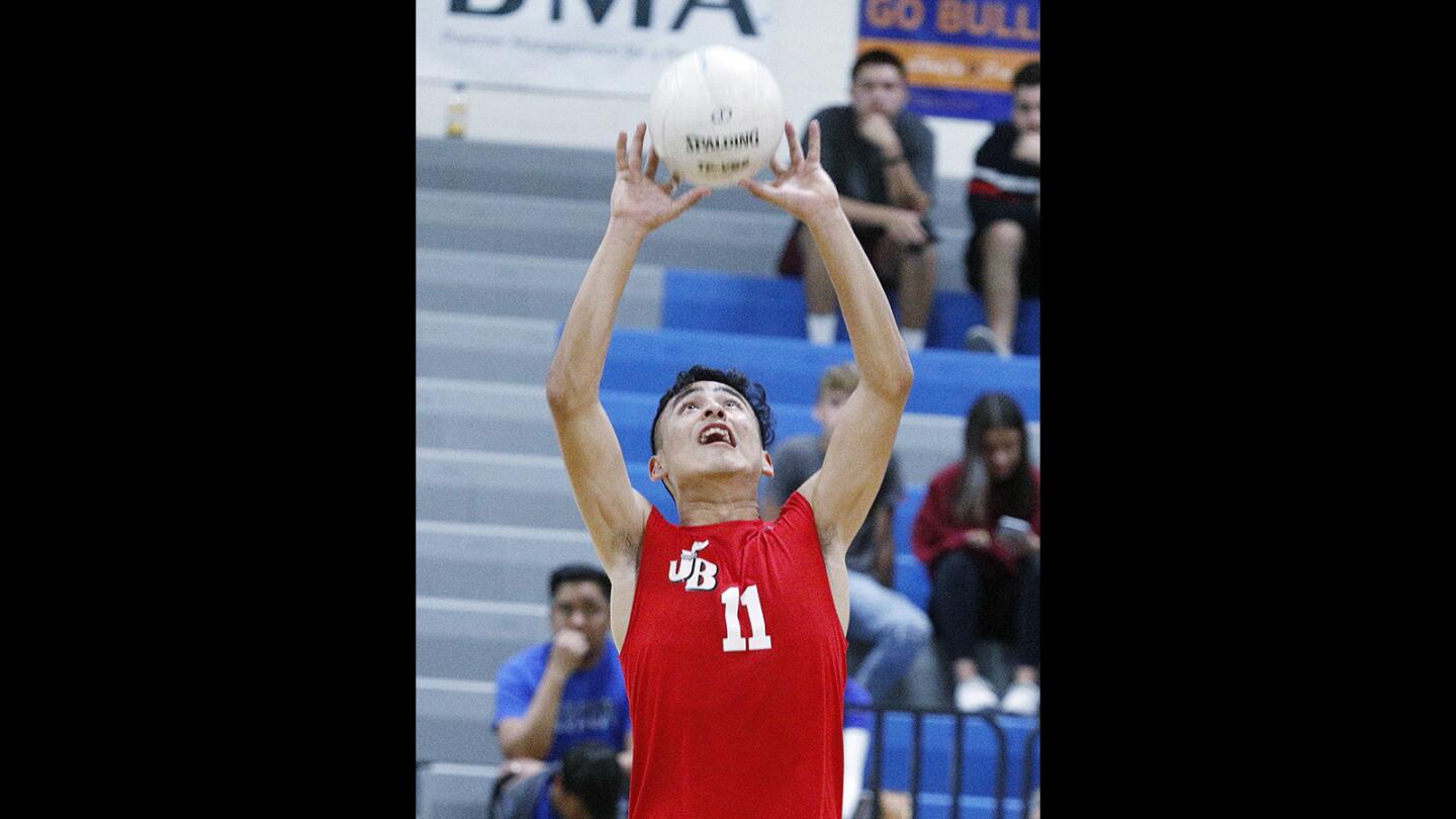 Photo Gallery: Rival Pacific League boys' volleyball Burbank vs. Burroughs