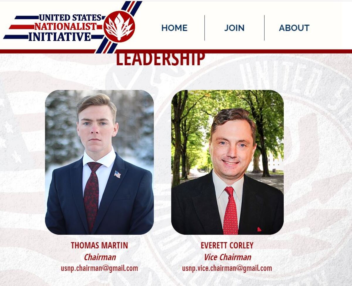 Screenshot from the U.S. Nationalist Initiative website.