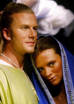 David and Victoria Beckham as Joseph and Mary
