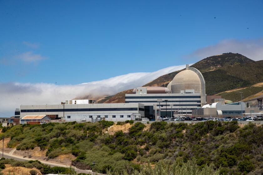 Avila Beach, CA - June 26: Pacific Gas and Electric's Diablo Canyon Power Plant, the only operating nuclear powered plant in California on Monday, June 26, 2023 in Avila Beach, CA. California Gov. Gavin Newsom is pushing a controversial plan to keep the PG&E plant along the coast near San Luis Obispo operating past its current planned shutdown date of 2025. (Brian van der Brug / Los Angeles Times)