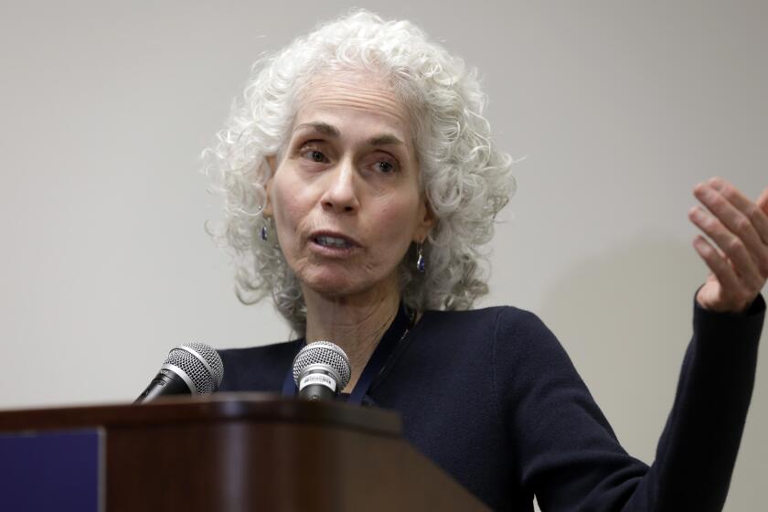 LOS ANGELES, CA -- MARCH 10, 2020: Dr. Barbara Ferrer is the director of the Los Angeles County Department of Public Health. She gives her daily update on Tuesday. (Myung J. Chun / Los Angeles Times)