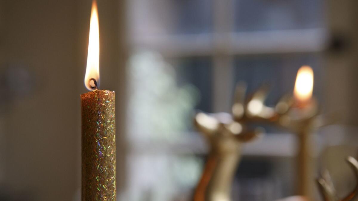 A table set for the holidays.