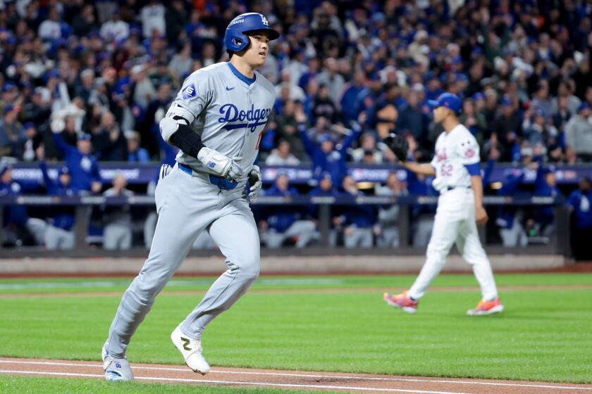 NEW YORK, NEW YORK - OCTOBER 17: Shohei Ohtani #17 of the Los Angeles Dodgers rounds the bases.