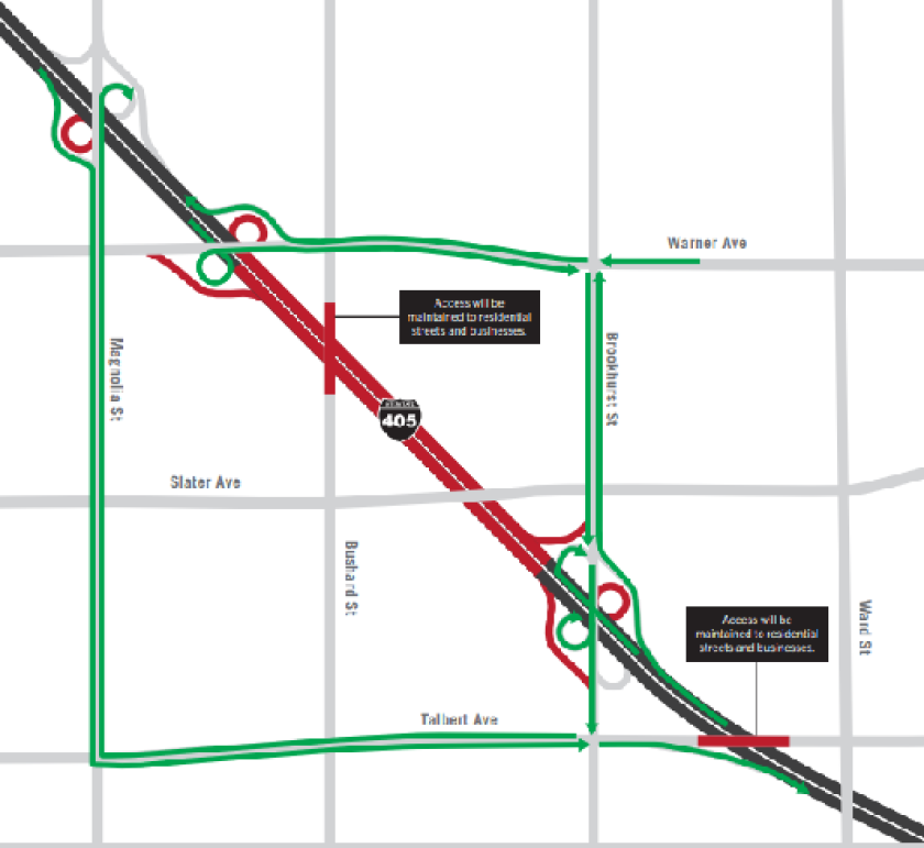 Bushard Street bridge closure and detours