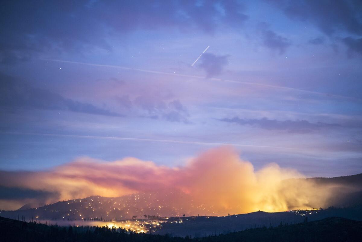 The El Portal fire burns Sunday in Yosemite National Park.