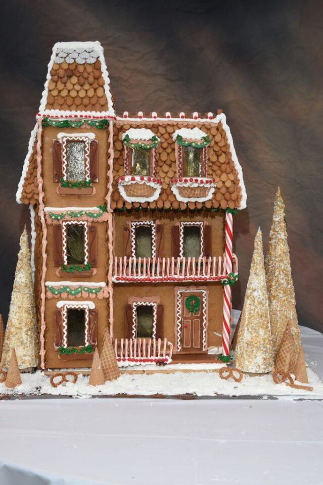 "Bavarian Manor" by Aimee, Marcus and Matilyn Bartelle placed third in the Dec. 12 Gingerbread City competition.