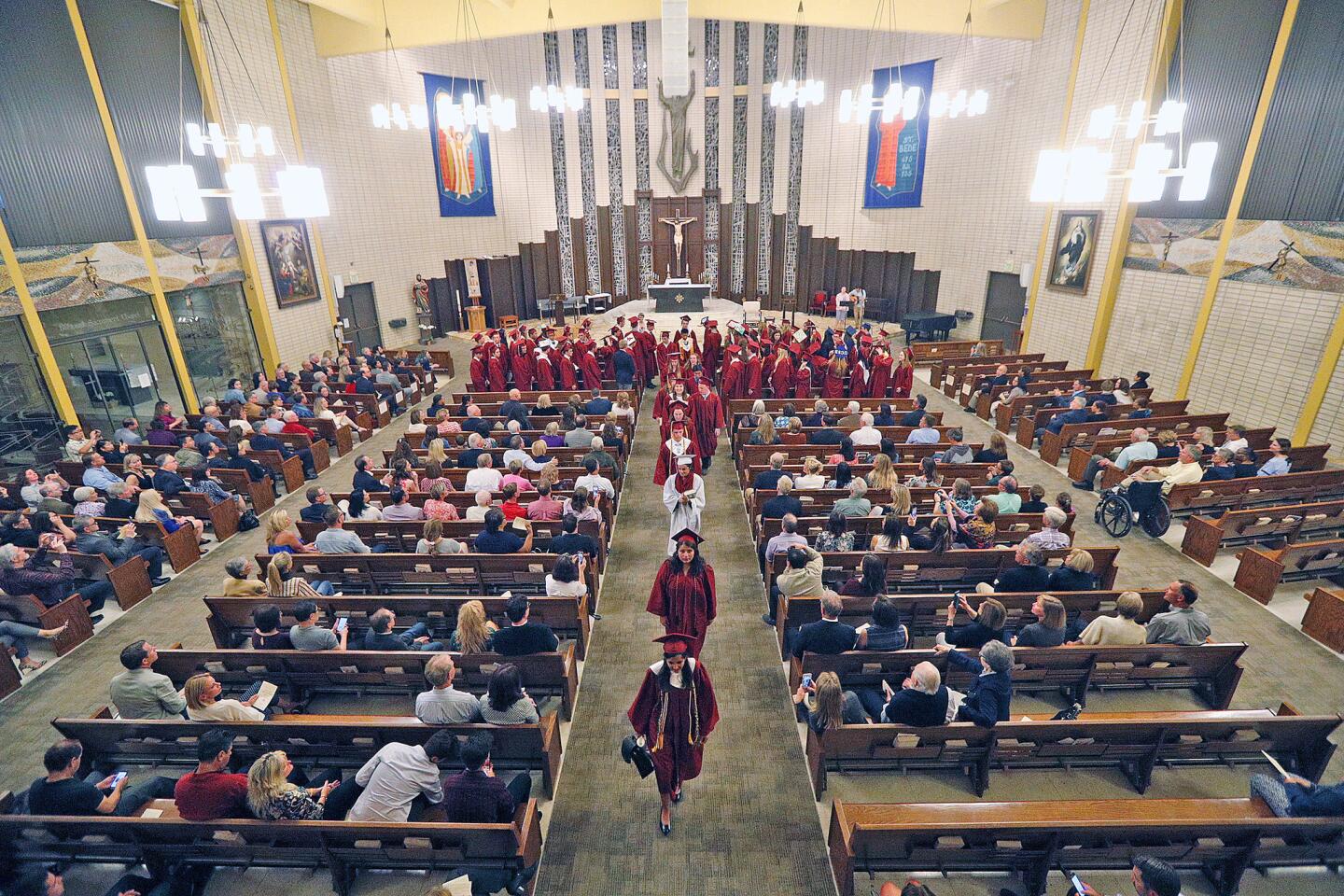 Students exit after the annual interfaith 2018 Baccalaureate Service in honor of our graduating class of 2018 on Tuesday, May 29, 2018. The highest number of religions ever were present at the ceremony.