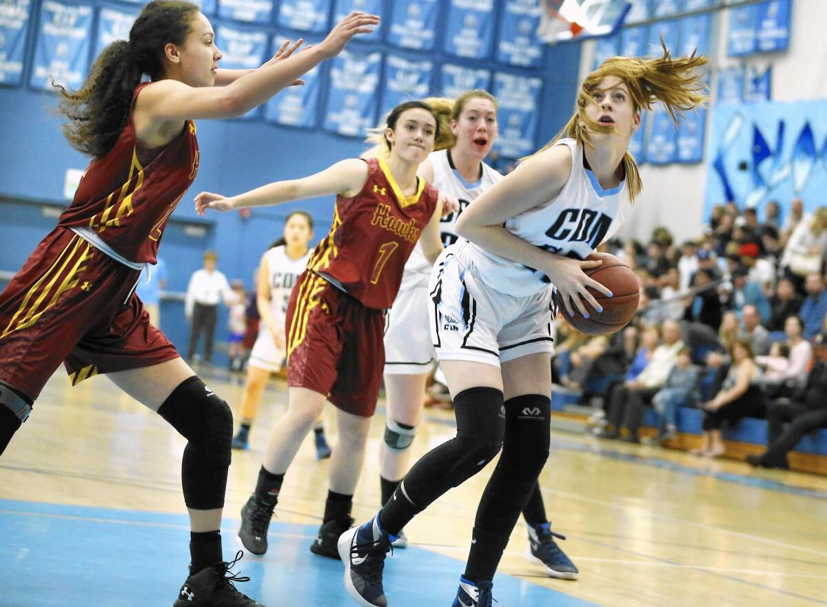 Corona del Mar High's Tati Bruening tries to score in close against Ocean View in the quarterfinals of the CIF Southern Section Division 3A playoffs.