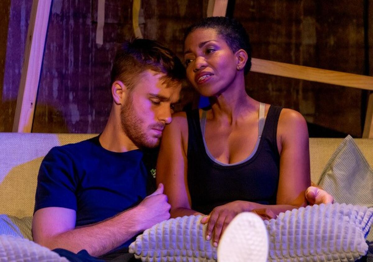 Devin Wade and Tina Machele Brown in OnStage Playhouse's "Sheepdog."