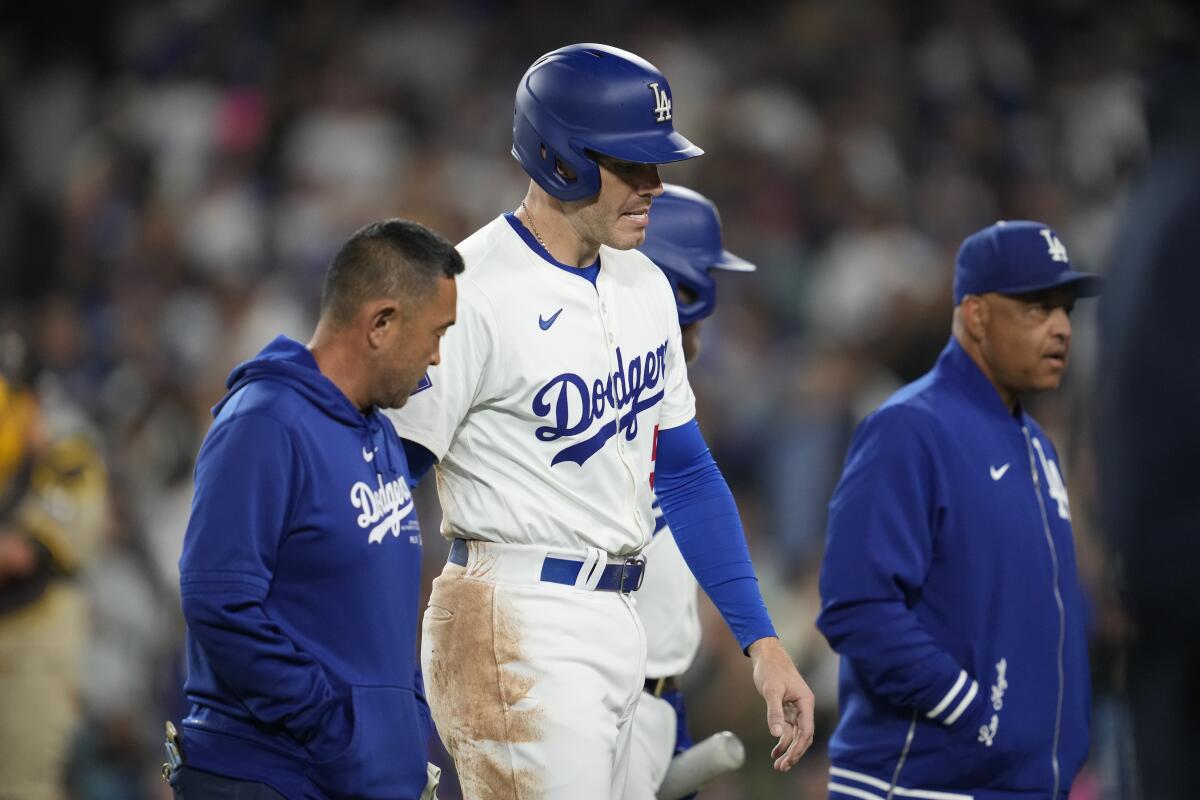 Yoshinobu Yamamoto will begin for Dodgers in Sport 1 of NLDS vs. Padres 1 Freddie Freeman is helped off the field after suffering an ankle sprain