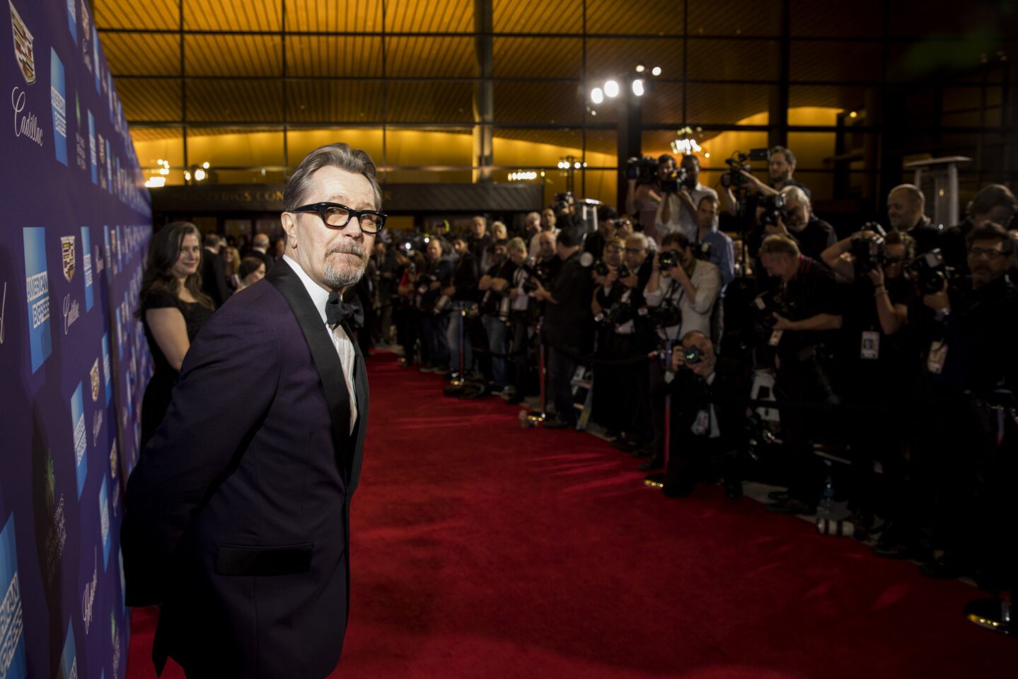 Gary Oldman on the red carpet of the 18th annual Palm Springs International Film Festival Gala. Oldman received the Desert Palm Achievement Award for his work in "Darkest Hour."