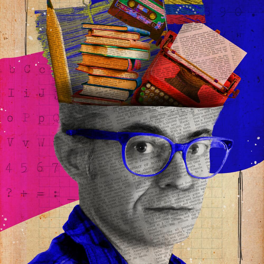 Collage of Rafael Osio Cabrices and books