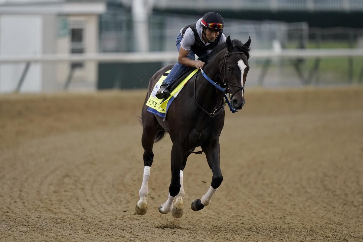 Super Stock works out at Churchill Downs on Wednesday.