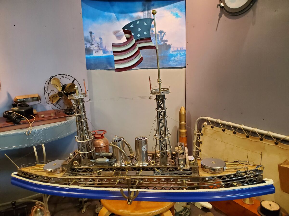 A World War I ship replica made by Joe Frangiosa Jr.