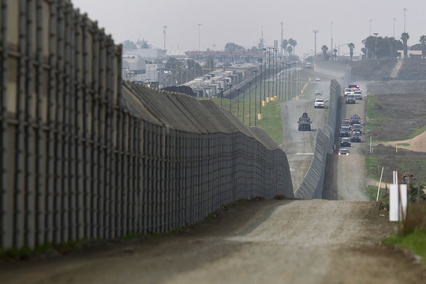 Trump visits border wall prototypes