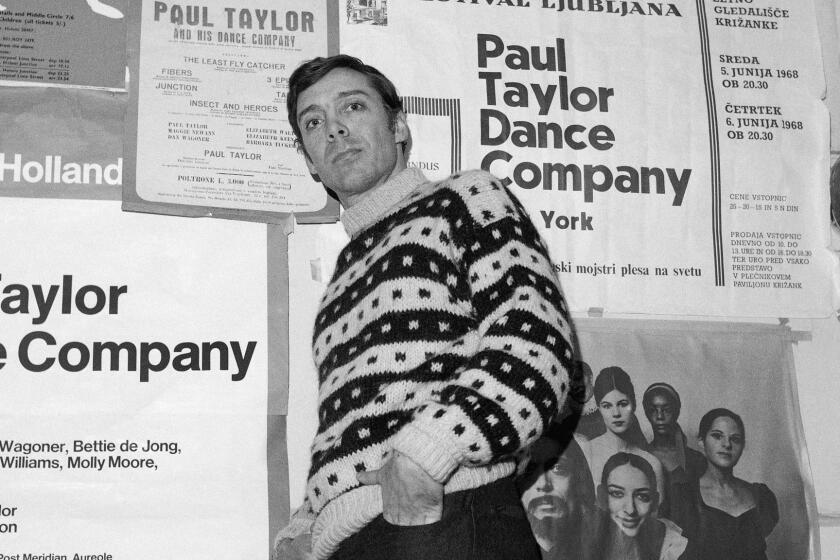 FILE - This Jan. 8, 1969 file photo shows dancer-choreographer Paul Taylor in New York. Taylor, a giant of modern dance, has died Wednesday, Aug 29, 2018 at Beth Israel Medical Center in Manhattan. He was 88. (AP Photo, File)